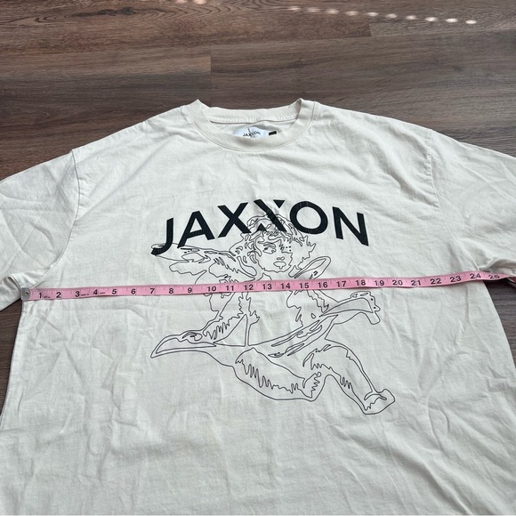 JAXXON Limited Edition Oversized Boxy Graphic T-Shirt Size Large Cream Angel Tee - Picture 7 of 8